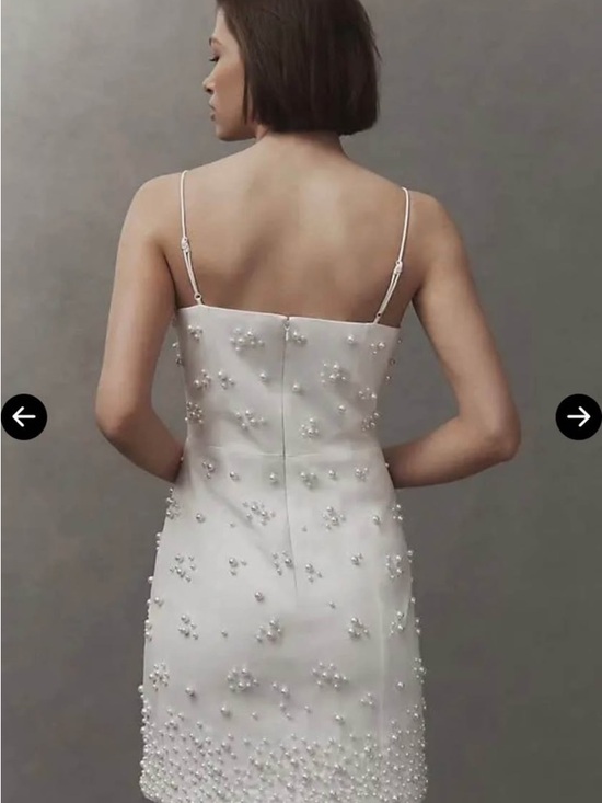 BHLDN White Pearl-Embellished Mini Dress Elsie Large - Picture 2 of 10